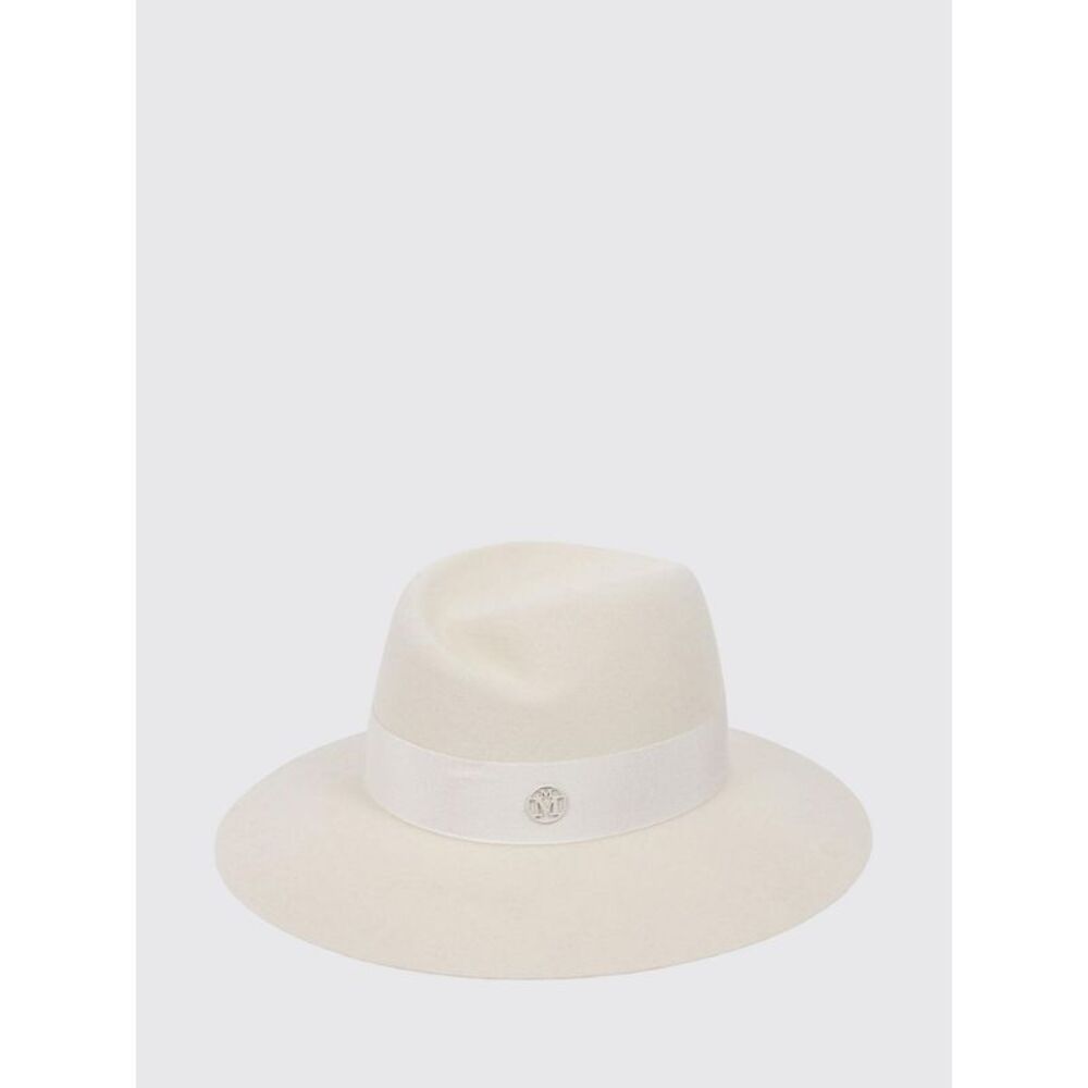 Maison Michel Virginie Pearl-Coloured Wool Felt Wide-Brim Hat